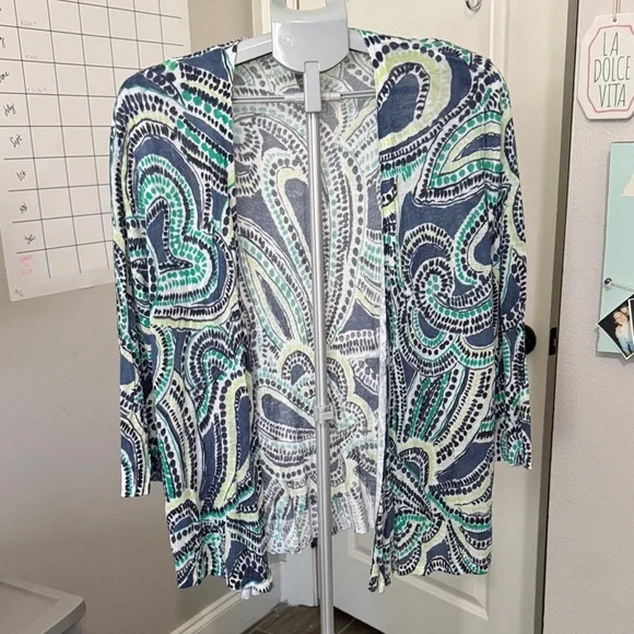 Patterned Open-Front Jacket - Picture 1 of 6